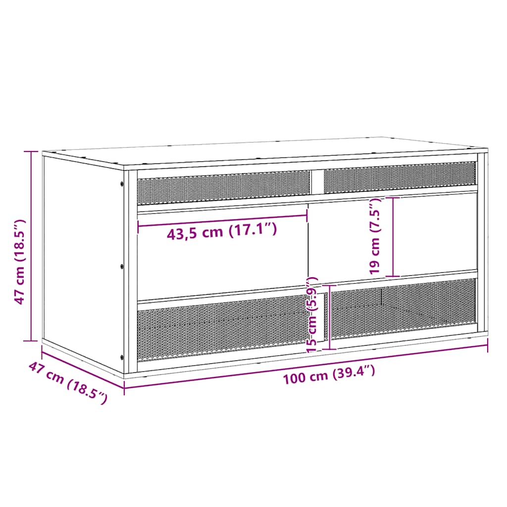 vidaXL Ενυδρείο Ερπετών 100 x 47 x 47 εκ. από Επεξεργασμένο Ξύλο