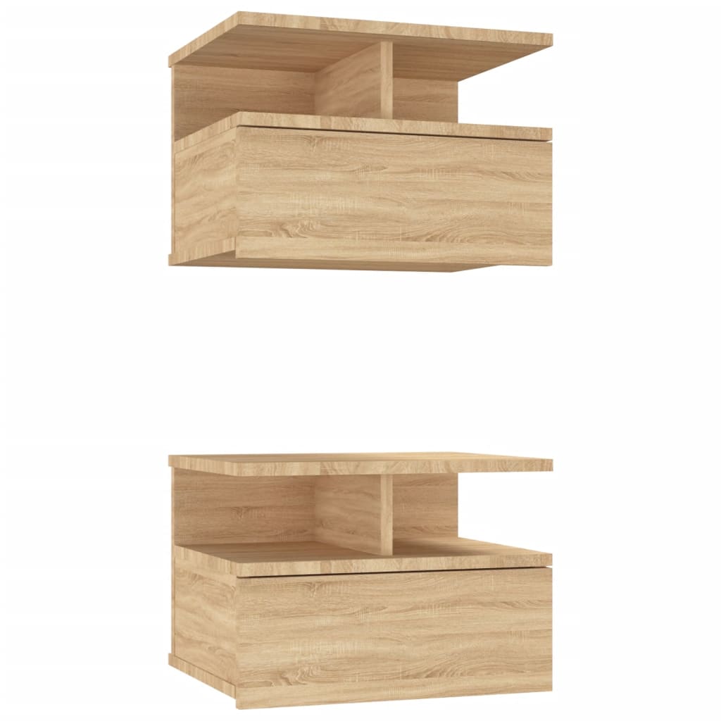 vidaXL Κομοδίνα Κρεμαστά 2 τεμ. Sonoma Δρυς 40x31x27 εκ. Επεξ. Ξύλο