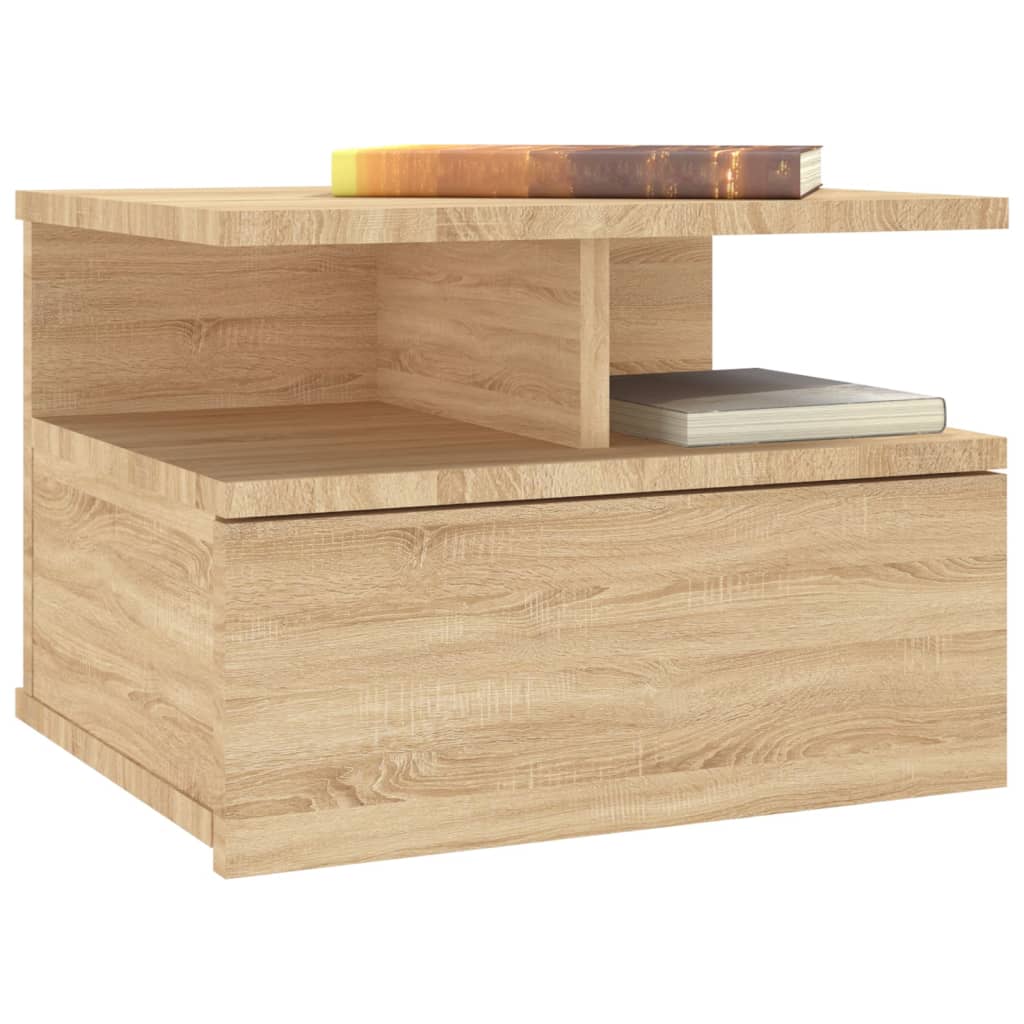 vidaXL Κομοδίνα Κρεμαστά 2 τεμ. Sonoma Δρυς 40x31x27 εκ. Επεξ. Ξύλο