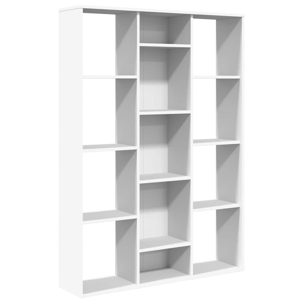 vidaXL Διαχωριστικό/Βιβλιοθήκη Λευκό 100x24x140 εκ. από Επεξ. Ξύλο