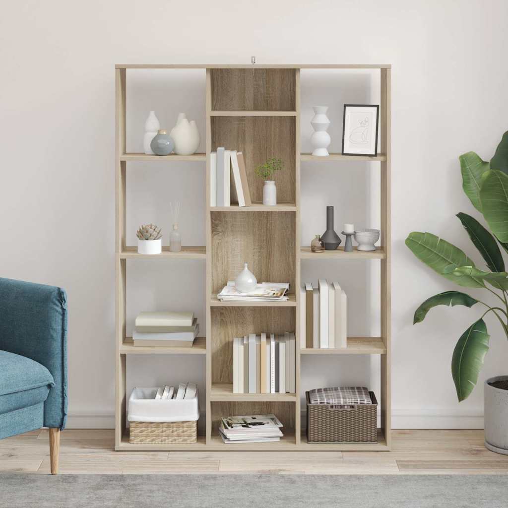 vidaXL Διαχωριστικό/Βιβλιοθήκη Sonoma Δρυς 100x24x140 εκ. Επεξ. Ξύλο
