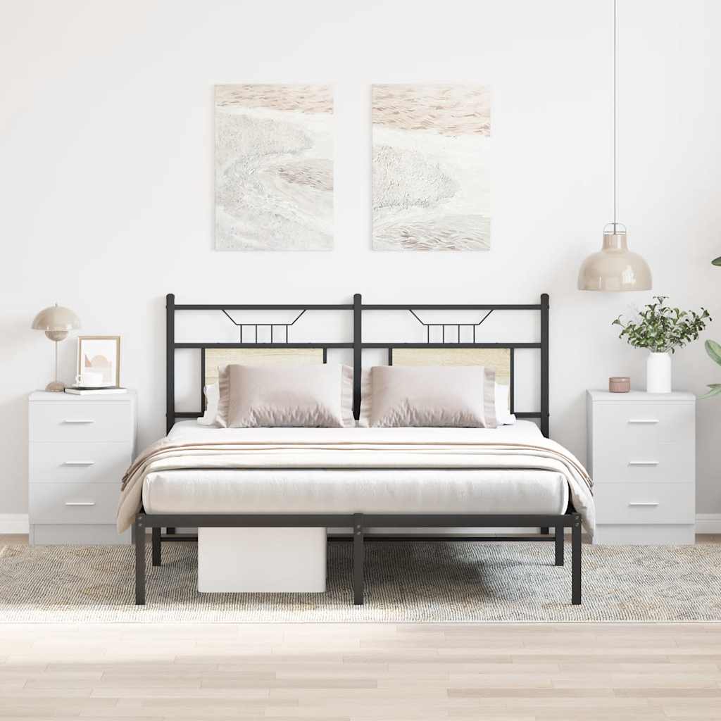 vidaXL Κομοδίνα 2 τεμ. Λευκά 38 x 35 x 56 εκ. από Επεξ. Ξύλο