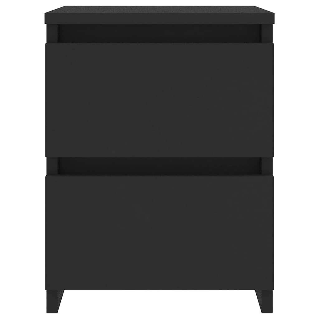 vidaXL Κομοδίνα 2 τεμ. Μαύρα 30 x 30 x 40 εκ. από Επεξ. Ξύλο