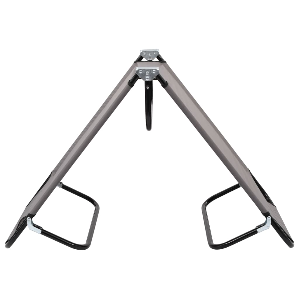 vidaXL Ξαπλώστρα Πτυσσόμενη Γκρι Ατσάλινη