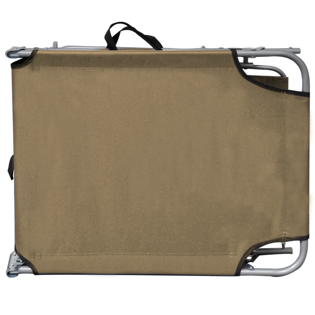 vidaXL Ξαπλώστρα Πτυσσόμενη Χρώμα Taupe Αλουμινίου με Σκίαστρο