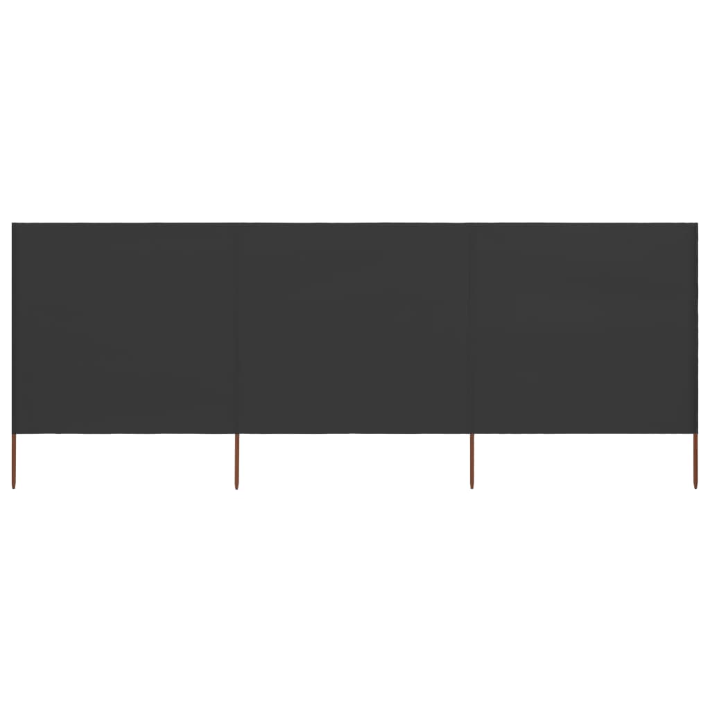 vidaXL Προστατευτικό Αέρα με 3 Πάνελ Ανθρακί 400 x 80 εκ. Υφασμάτινο