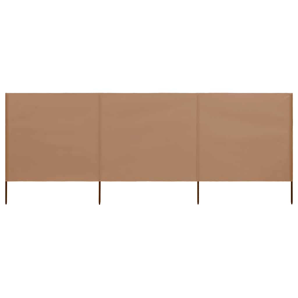vidaXL Προστατευτικό Αέρα με 3 Πάνελ Taupe 400 x 80 εκ. Υφασμάτινο