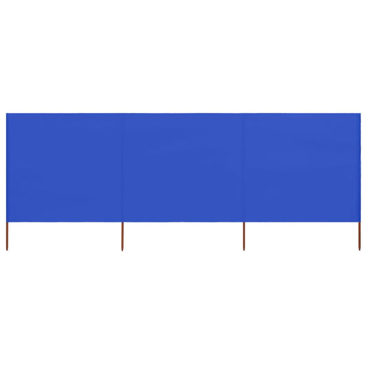 vidaXL Προστατευτικό Αέρα με 3 Πάνελ Αζούρ Μπλε 400x80 εκ. Υφασμάτινο