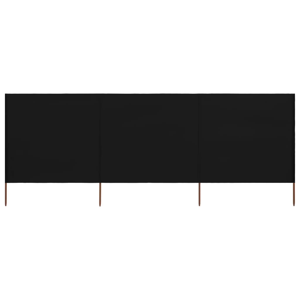 vidaXL Προστατευτικό Αέρα με 3 Πάνελ Μαύρο 400 x 120 εκ. Υφασμάτινο