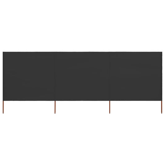 vidaXL Προστατευτικό Αέρα με 3 Πάνελ Ανθρακί 400 x 160 εκ. Υφασμάτινο