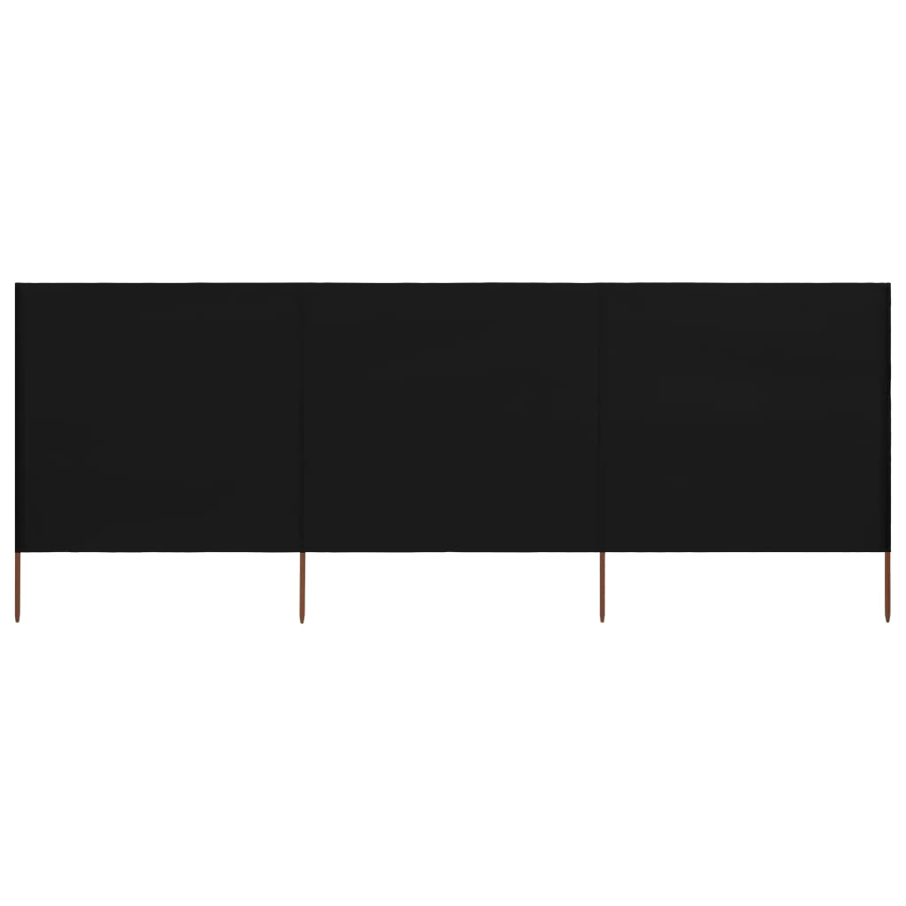 vidaXL Προστατευτικό Αέρα με 3 Πάνελ Μαύρο 400 x 160 εκ. Υφασμάτινο