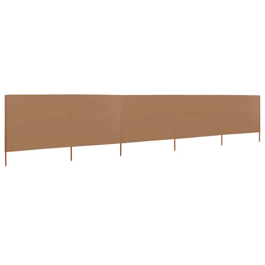vidaXL Προστατευτικό Αέρα με 5 Πάνελ Taupe 600 x 120 εκ. Υφασμάτινο