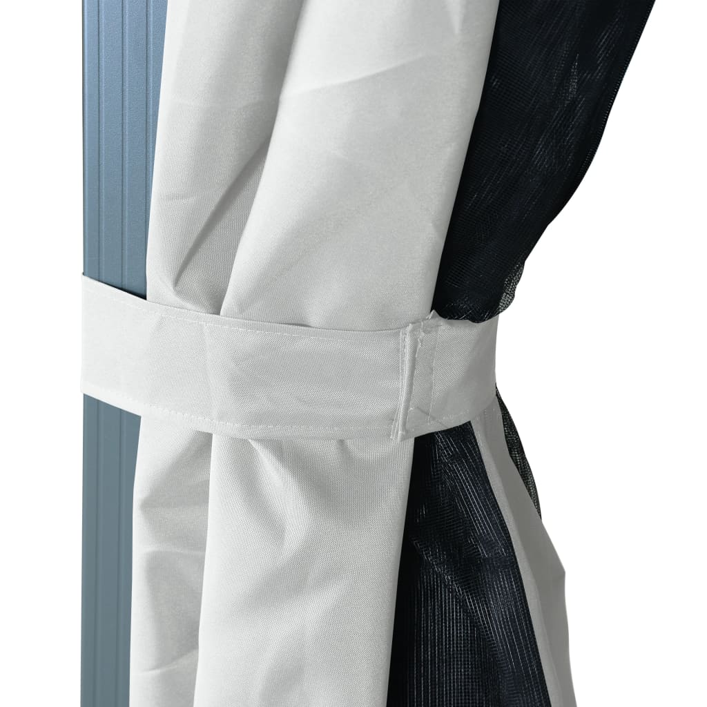 vidaXL Κιόσκι με Κουρτίνα Κρεμ 300 x 300 εκ. Αλουμινίου