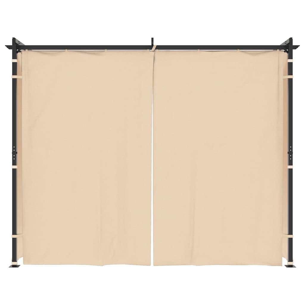 vidaXL Κιόσκι με Κουρτίνες Κρεμ 3 x 3 μ. Ατσάλινο