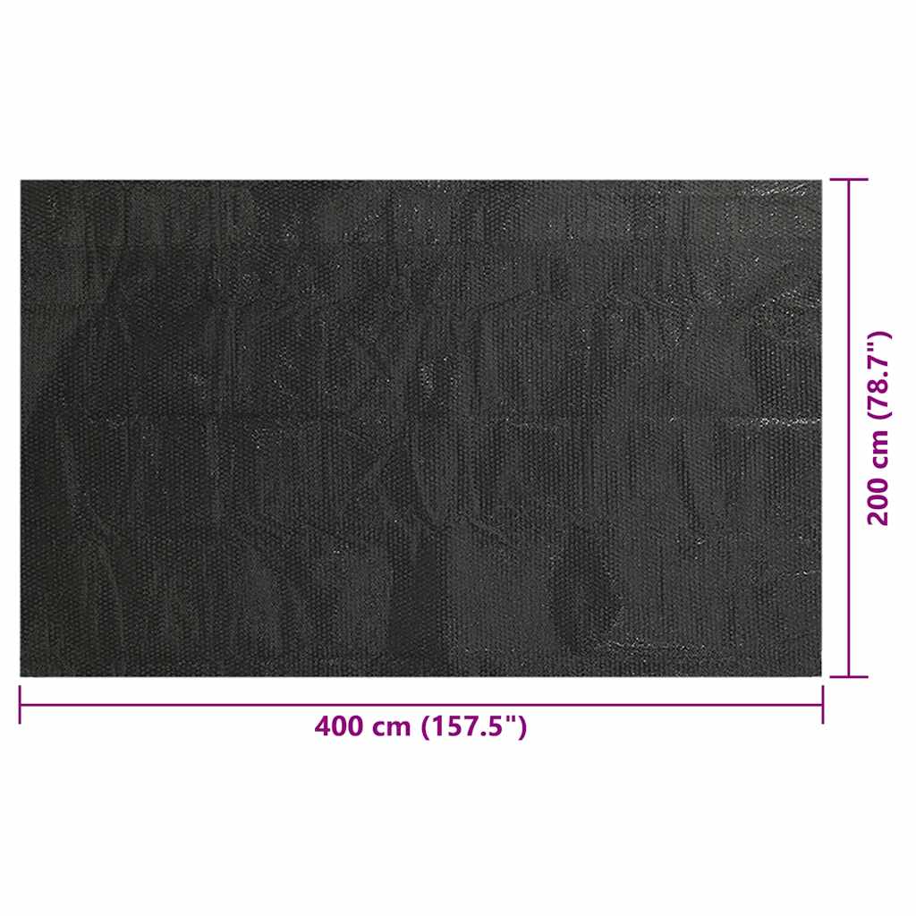vidaXL Κάλυμμα Πισίνας Μαύρο 400 x 200 εκ. από Πολυαιθυλένιο