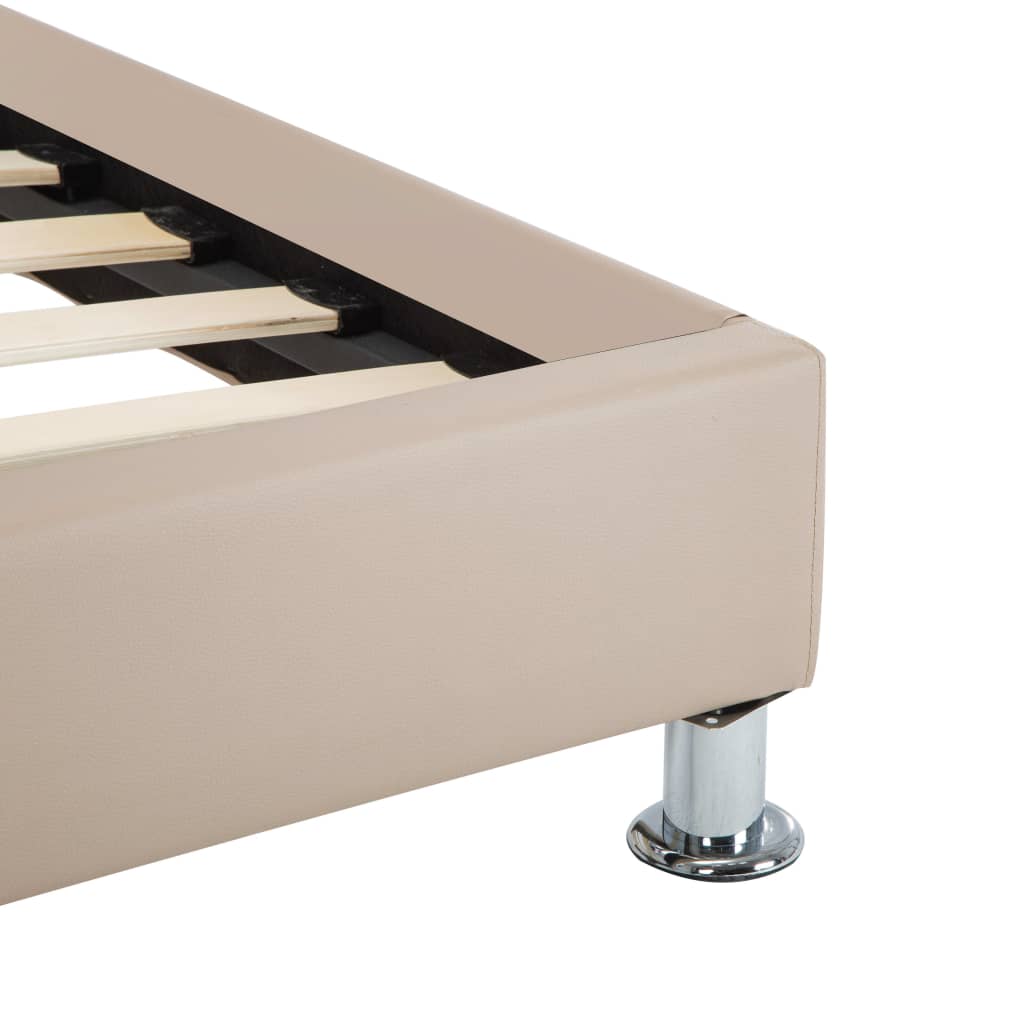 vidaXL Πλαίσιο Κρεβατιού Καπουτσίνο 100 x 200 εκ. από Συνθετικό Δέρμα