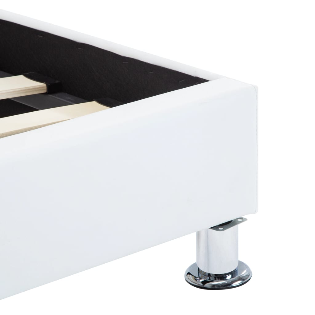 vidaXL Πλαίσιο Κρεβατιού με LED Λευκό 100x200 εκ. Συνθετικό Δέρμα