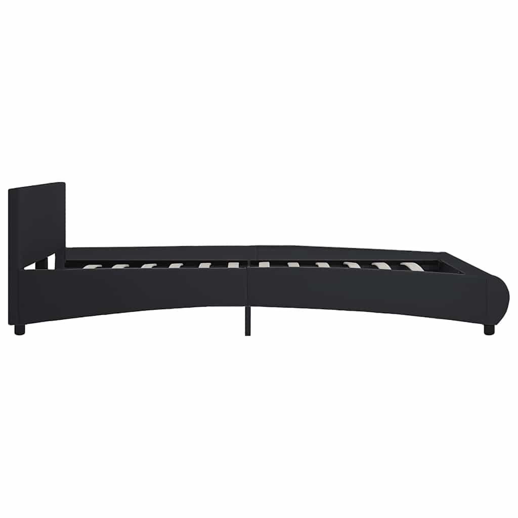 vidaXL Πλαίσιο Κρεβατιού με LED Μαύρο 160x200 εκ. από Συνθετικό Δέρμα