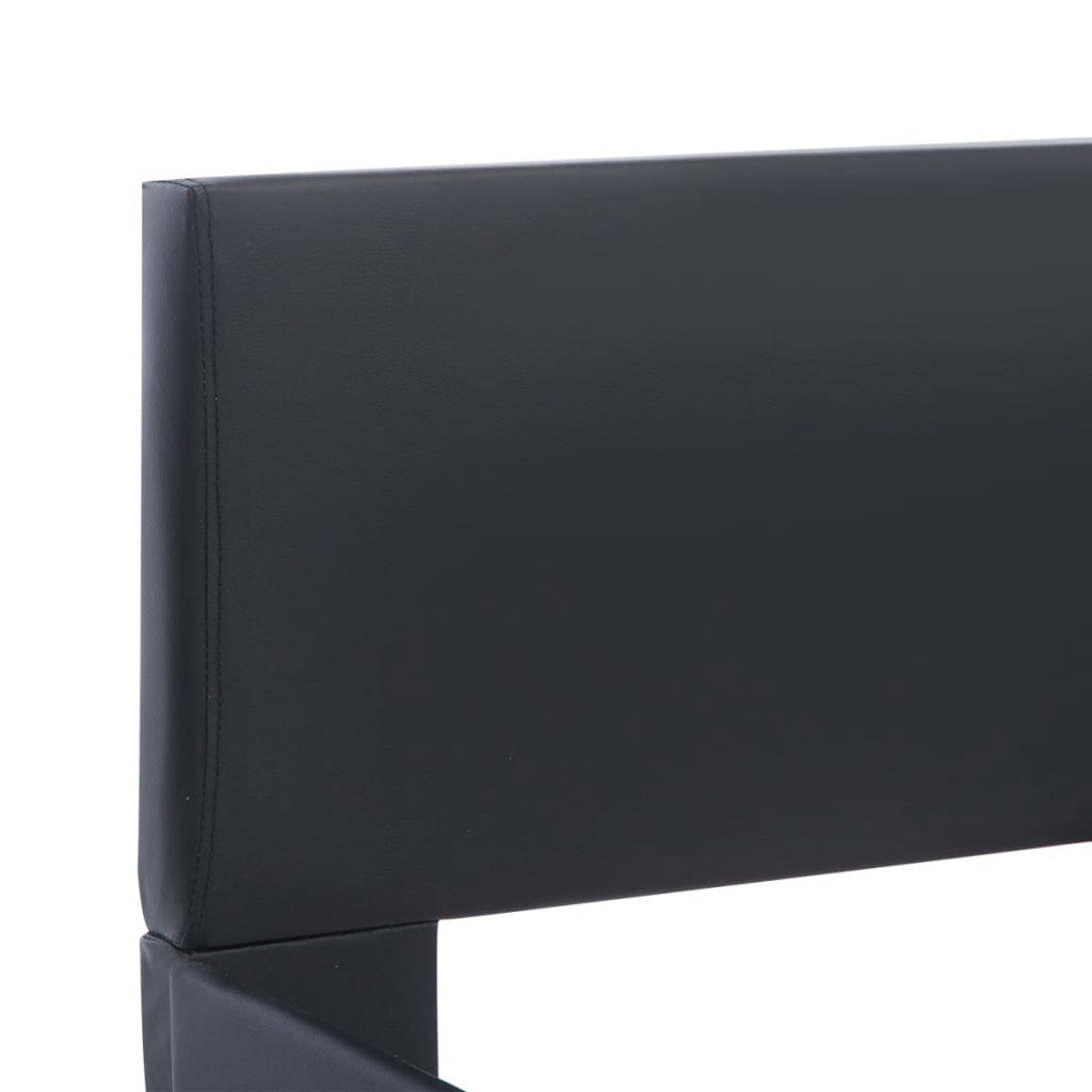 vidaXL Πλαίσιο Κρεβατιού με LED Μαύρο 180x200 εκ. από Συνθετικό Δέρμα