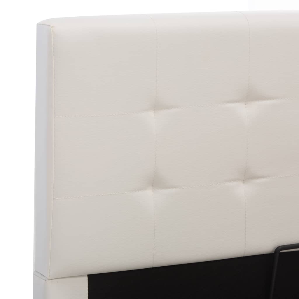vidaXL Πλαίσιο Κρεβατιού με Αποθηκ. Χώρο Λευκό 140x200 εκ. Συνθ. Δέρμα