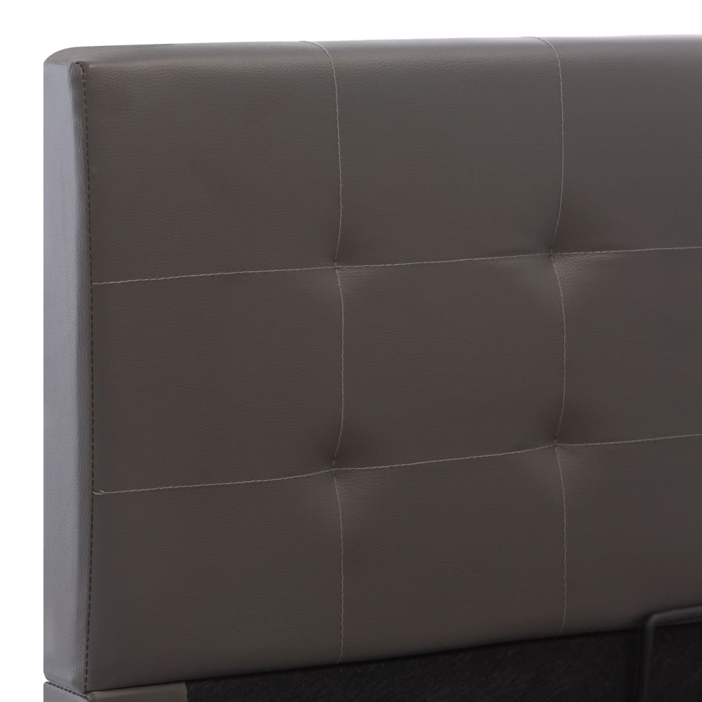 vidaXL Πλαίσιο Κρεβατιού με Αποθηκ. Χώρο Γκρι 140x200 εκ. Συνθ. Δέρμα