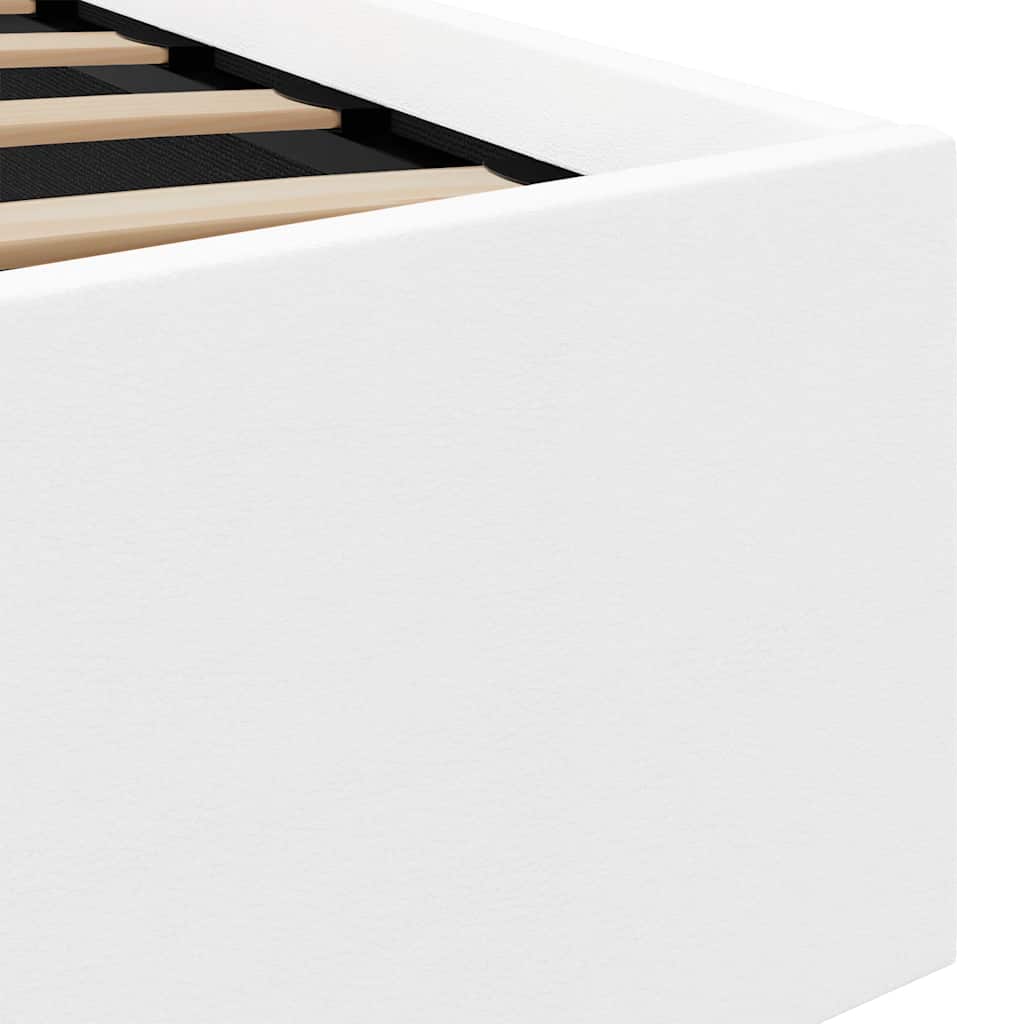 vidaXL Πλαίσιο Κρεβατιού Αποθ. Χώρο/LED Μαύρο 180x200 εκ. Δερματίνη