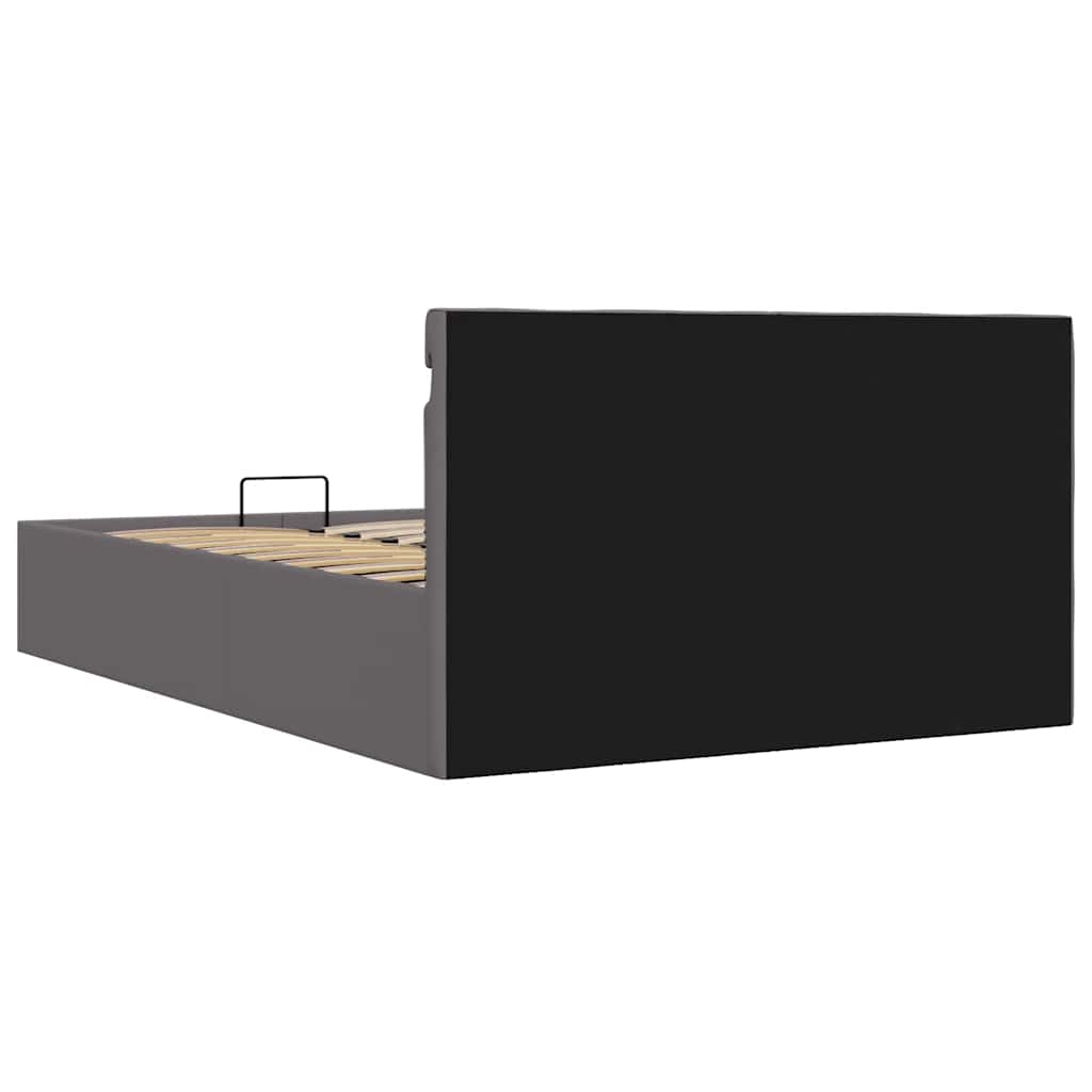 vidaXL Πλαίσιο Κρεβατιού Αποθ. Χώρο/LED Γκρι 120x200 εκ. Δερματίνη