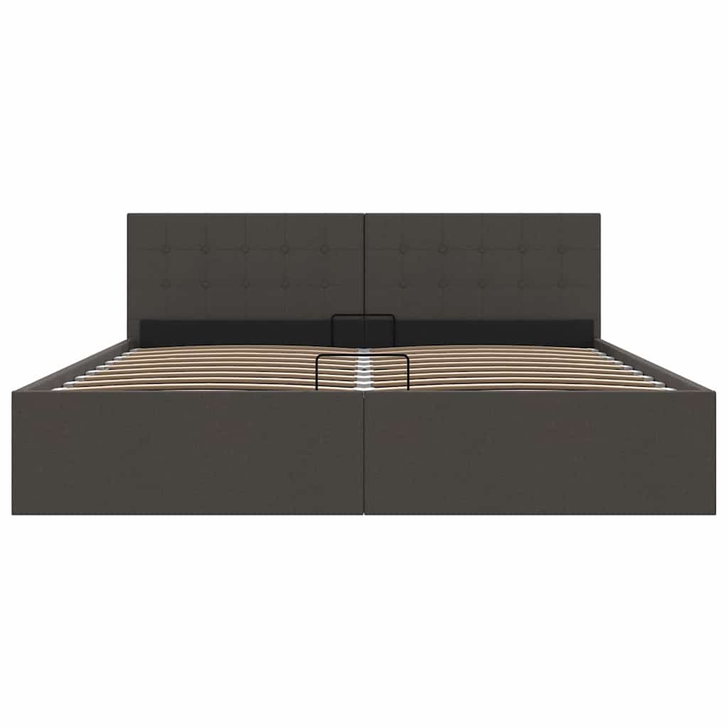 vidaXL Πλαίσιο Κρεβατιού με Αποθηκ. Χώρο Σκ. Γκρι 160x200 εκ. Ύφασμα