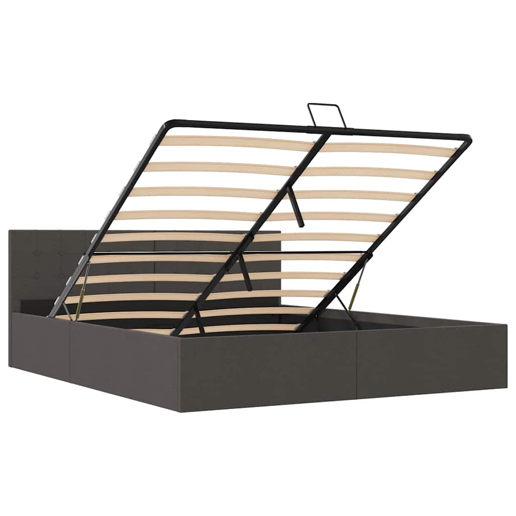 vidaXL Πλαίσιο Κρεβατιού με Αποθηκ. Χώρο Σκ. Γκρι 160x200 εκ. Ύφασμα
