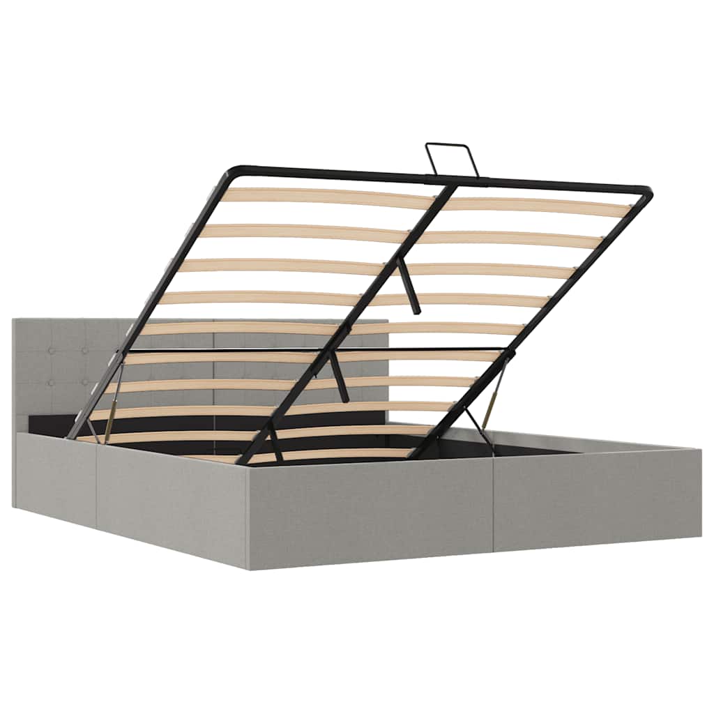 vidaXL Πλαίσιο Κρεβατιού με Αποθ. Χώρο Αν. Γκρι 180x200 εκ. Υφασμάτινο