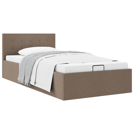vidaXL Πλαίσιο Κρεβατιού με Αποθηκ. Χώρο Taupe 100x200 εκ. Υφασμάτινο