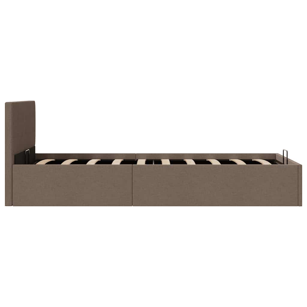 vidaXL Πλαίσιο Κρεβατιού με Αποθηκ. Χώρο Taupe 100x200 εκ. Υφασμάτινο