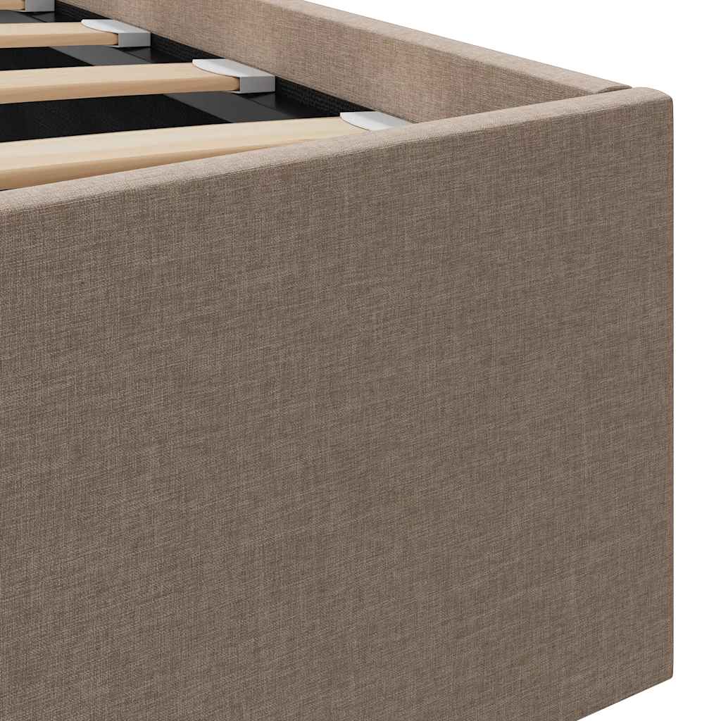 vidaXL Πλαίσιο Κρεβατιού με Αποθηκ. Χώρο Taupe 100x200 εκ. Υφασμάτινο