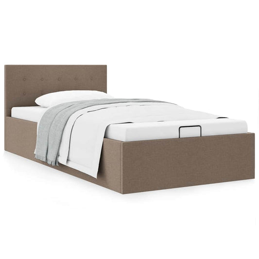 vidaXL Πλαίσιο Κρεβατιού με Αποθηκ. Χώρο Taupe 100x200 εκ. Υφασμάτινο