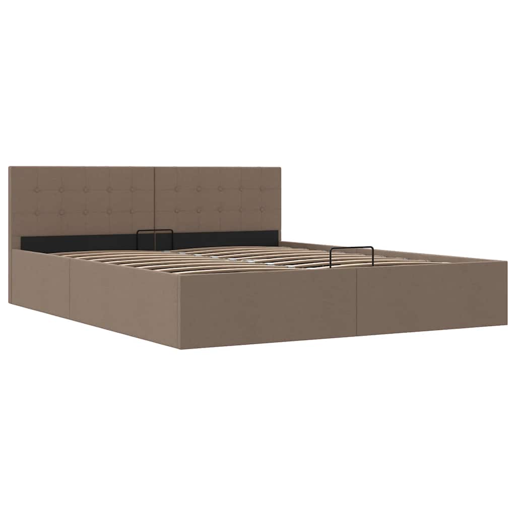 vidaXL Πλαίσιο Κρεβατιού με Αποθηκ. Χώρο Taupe 160x200 εκ. Υφασμάτινο