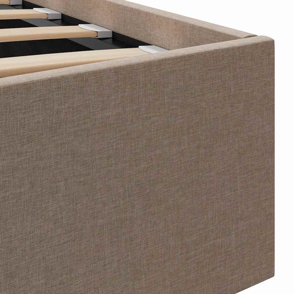 vidaXL Πλαίσιο Κρεβατιού με Αποθηκ. Χώρο Taupe 160x200 εκ. Υφασμάτινο