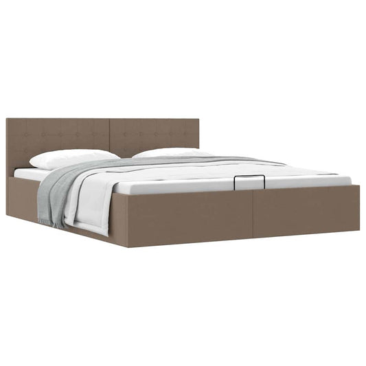 vidaXL Πλαίσιο Κρεβατιού με Αποθηκ. Χώρο Taupe 180x200 εκ. Υφασμάτινο