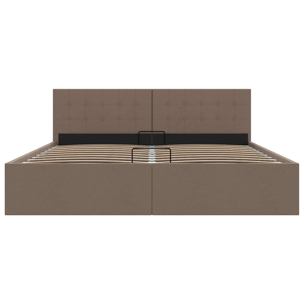vidaXL Πλαίσιο Κρεβατιού με Αποθηκ. Χώρο Taupe 180x200 εκ. Υφασμάτινο