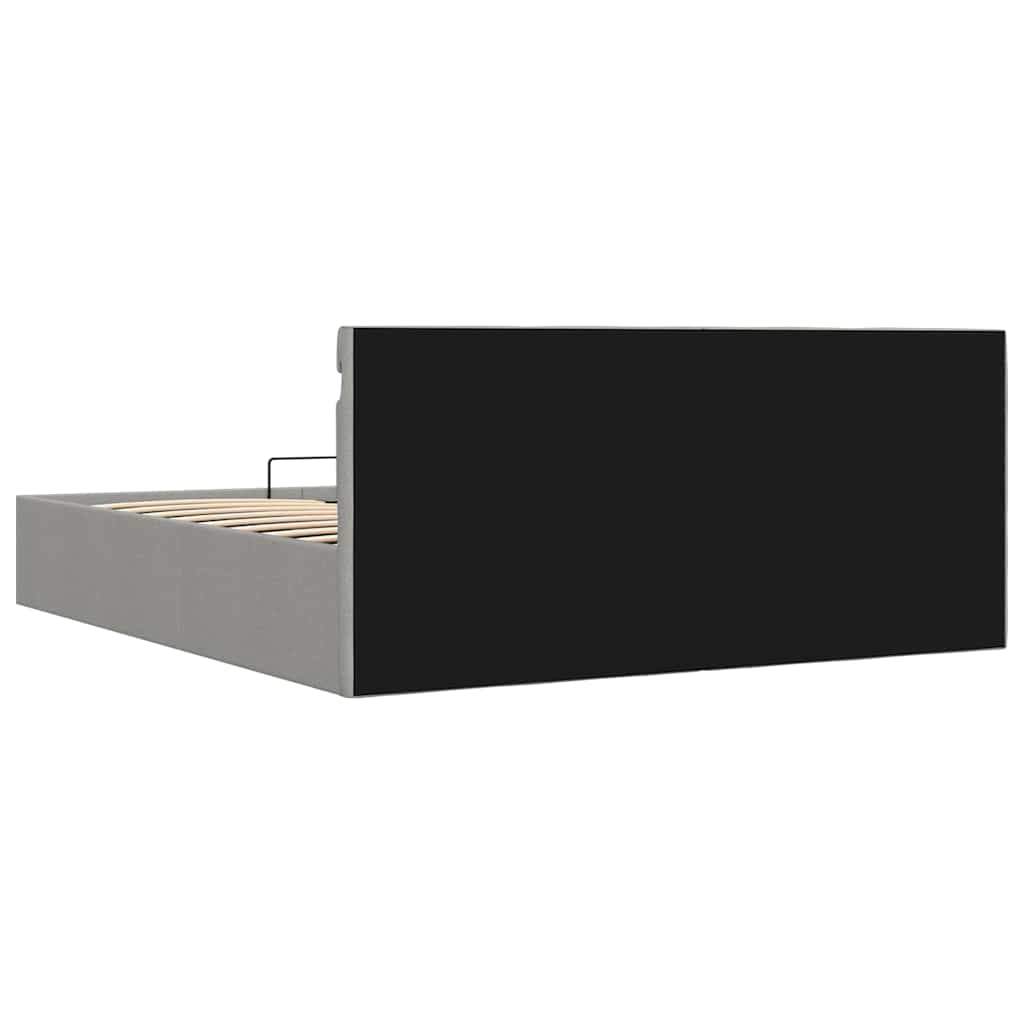 vidaXL Πλαίσιο Κρεβατιού με Αποθ. Χώρο/LED Αν. Γκρι 180x200 εκ. Ύφασμα