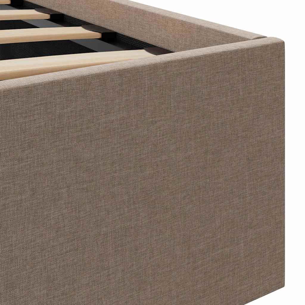 vidaXL Πλαίσιο Κρεβατιού με Αποθ. Χώρο/LED Taupe 160x200 εκ. Ύφασμα