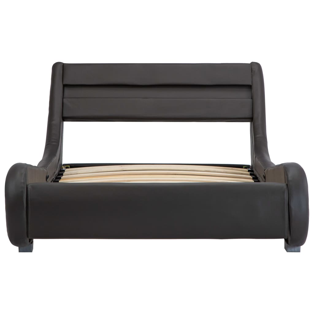 vidaXL Πλαίσιο Κρεβατιού με LED Γκρι 100x200 εκ. Συνθετικό Δέρμα