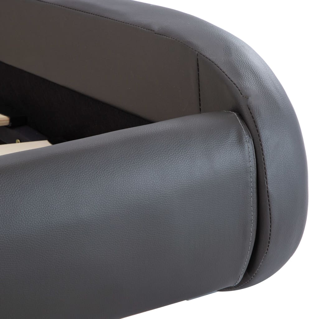 vidaXL Πλαίσιο Κρεβατιού με LED Γκρι 100x200 εκ. Συνθετικό Δέρμα