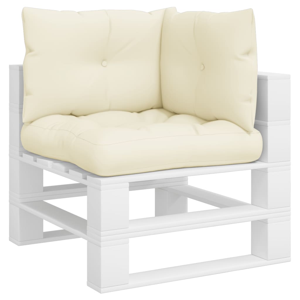 vidaXL Μαξιλάρια Παλέτας 3 τεμ. Κρεμ Υφασμάτινα