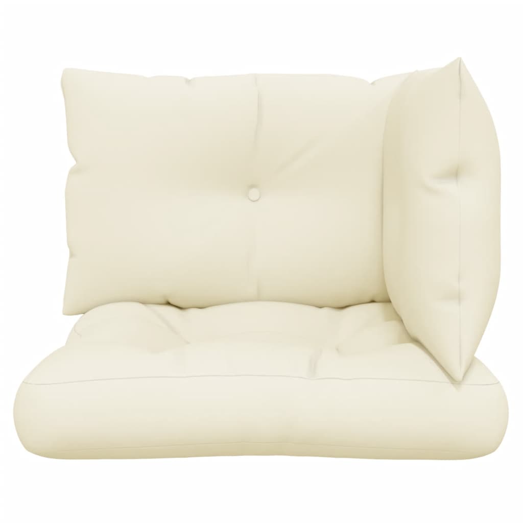 vidaXL Μαξιλάρια Παλέτας 3 τεμ. Κρεμ Υφασμάτινα