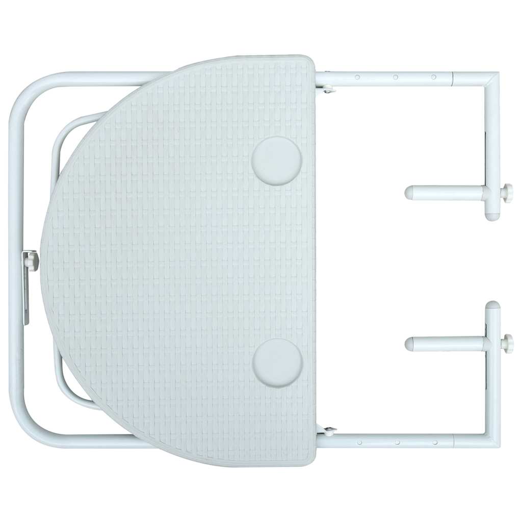 vidaXL Τραπέζι Μπαλκονιού Κρεμαστό Λευκό 60x64x83,5 εκ. Πλαστικό Ρατάν