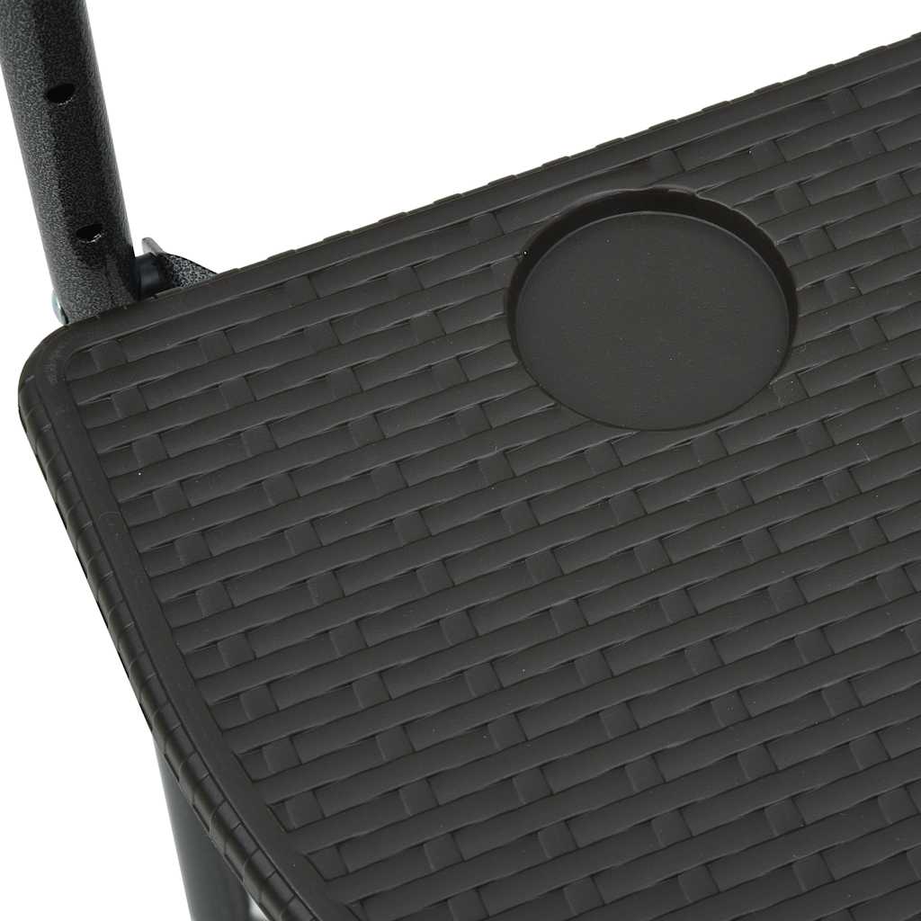 vidaXL Τραπέζι Μπαλκονιού Κρεμαστό Καφέ 60x64x83,5 εκ. Πλαστικό Ρατάν