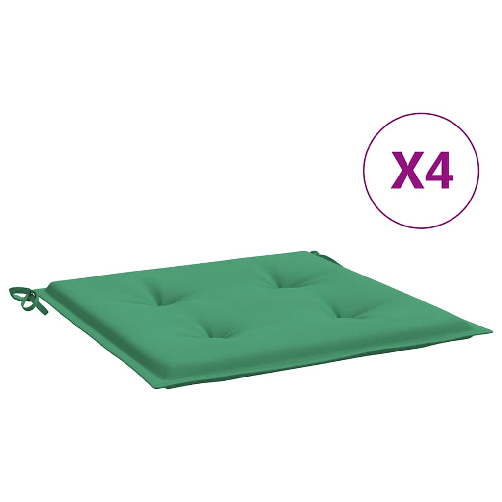vidaXL Μαξιλάρια Καρέκλας Κήπου 4 τεμ. Πράσινα 40x40x4 εκ. Υφασμάτινα