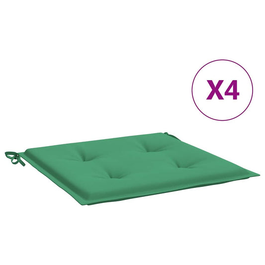 vidaXL Μαξιλάρια Καρέκλας Κήπου 4 τεμ. Πράσινα 40x40x4 εκ. Υφασμάτινα