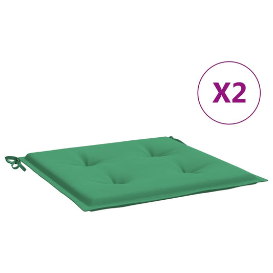 vidaXL Μαξιλάρια Καρέκλας Κήπου 2 τεμ. Πράσινα 50x50x4 εκ. Υφασμάτινα