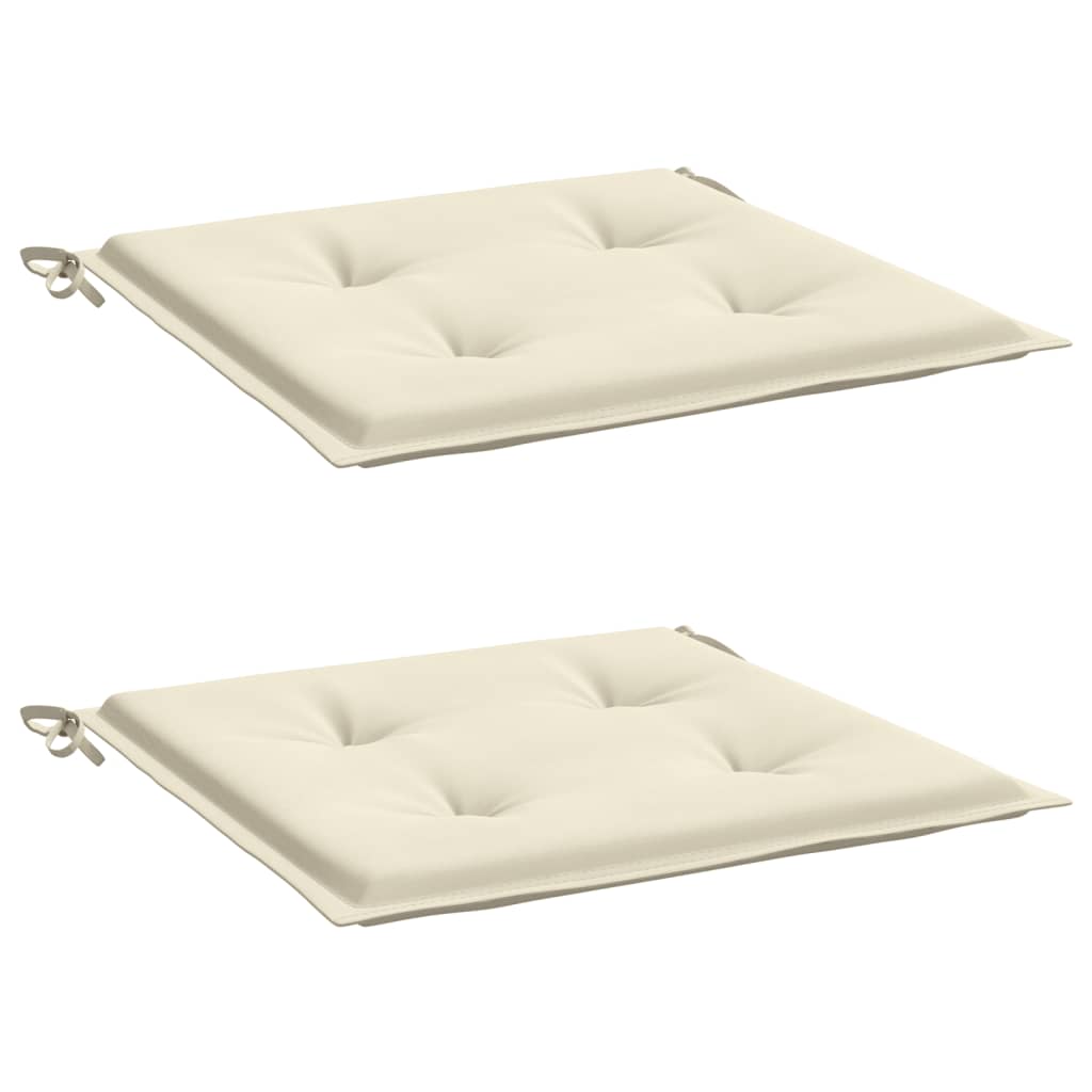 vidaXL Μαξιλάρια Καρέκλας Κήπου 2 τεμ. Κρεμ 50x50x4 εκ. Oxford Ύφασμα